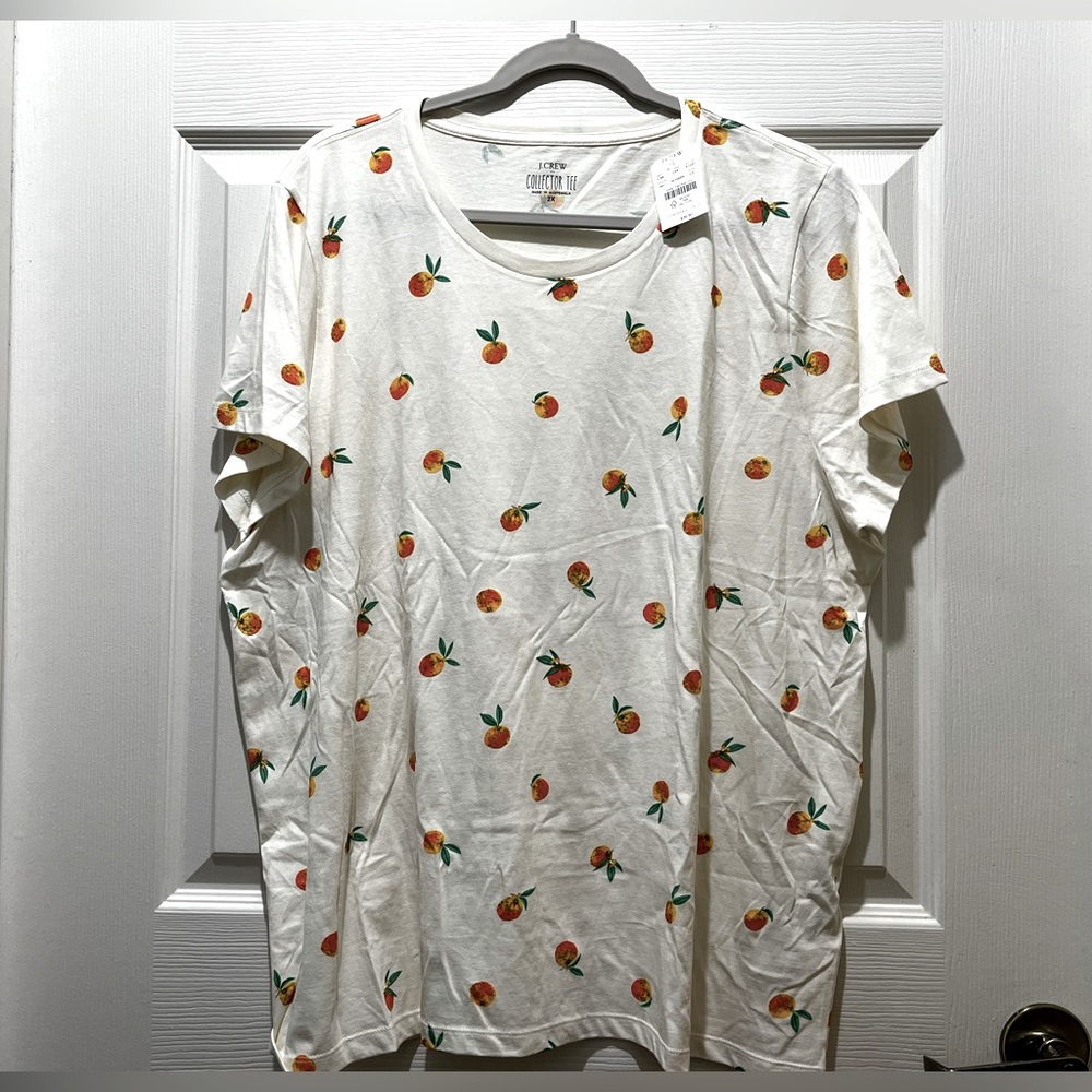 J crew orange print top